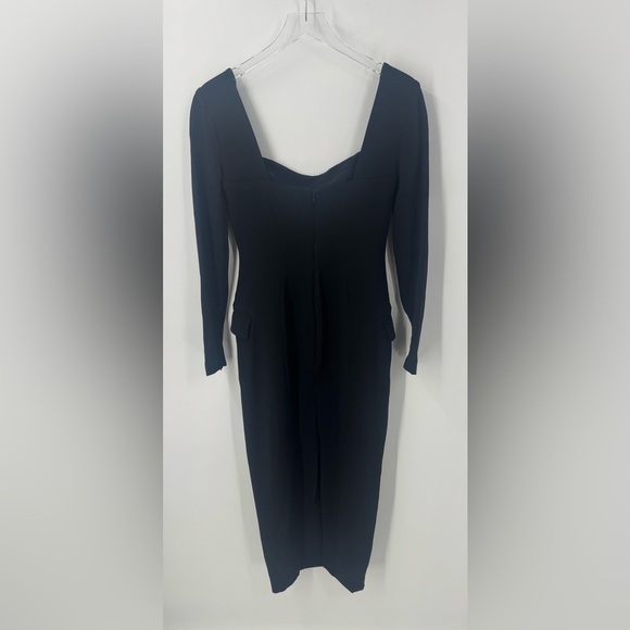 House of Cb Black Stretch Crepe Long Sleeve Midi Dress M B3075 - Picture 4 of 4